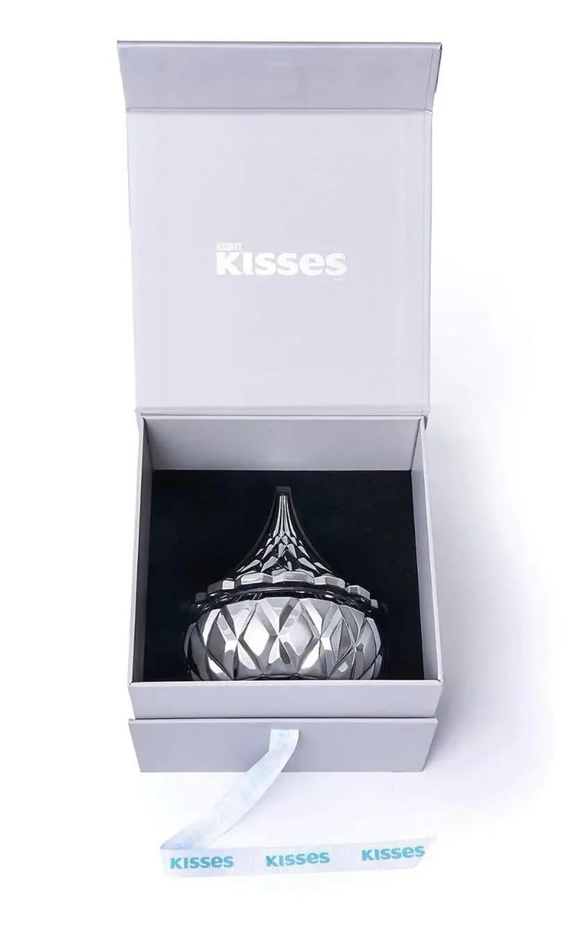 Godinger Hershey's Kisses Silver Electroplated Glass Candy Dish With Gift Box